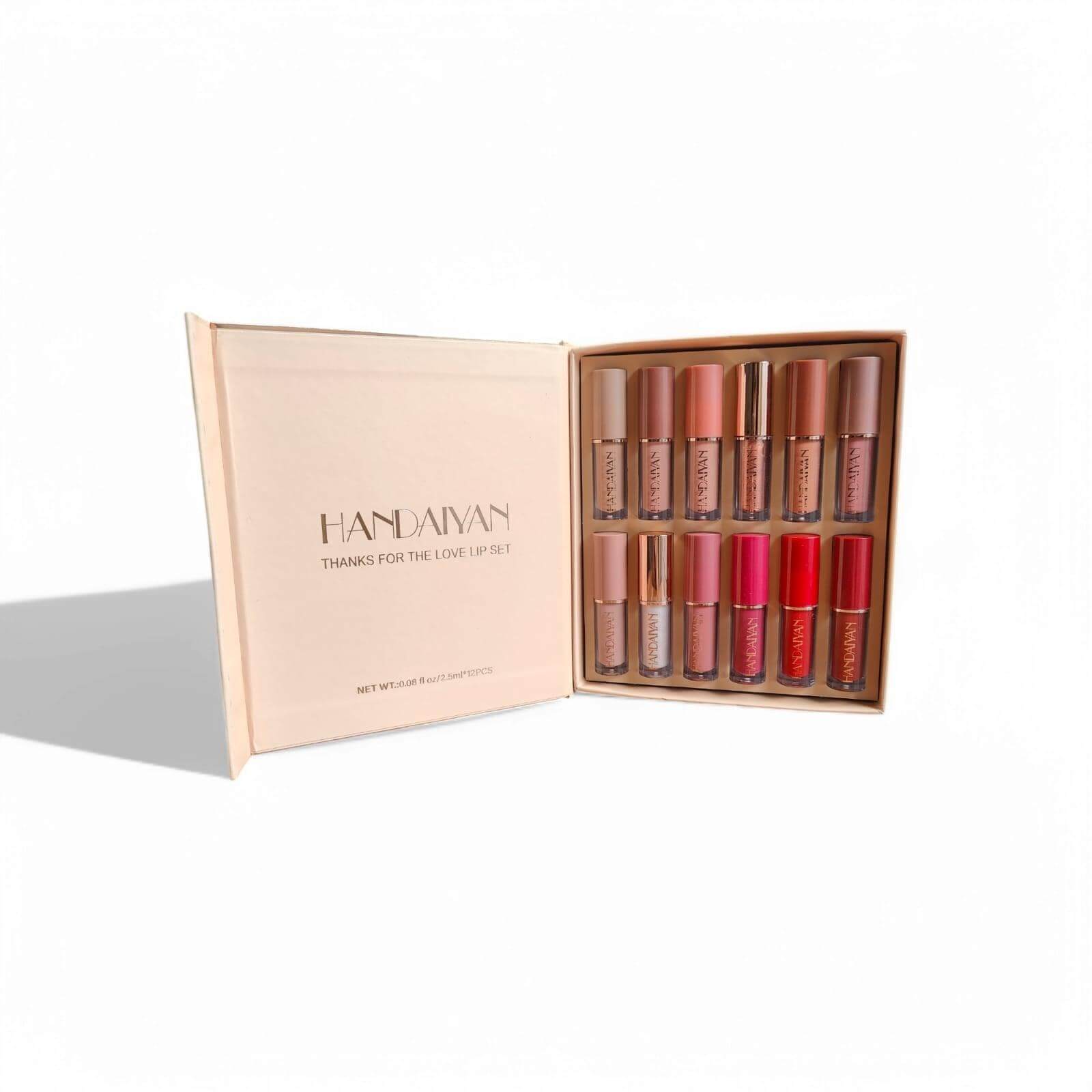 HANDAIYAN 12 - Color Matte Liquid Lipstick Set | Velvet Finish | Waterproof | Long - Lasting | All Skin Types - Hamdiya Cosmetics
